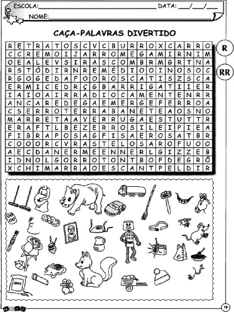 Caça-Palavras Divertido - R e RR | PDF