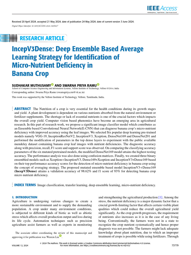 IncepV3Dense Deep Ensemble Based Average Learning Strategy For ...