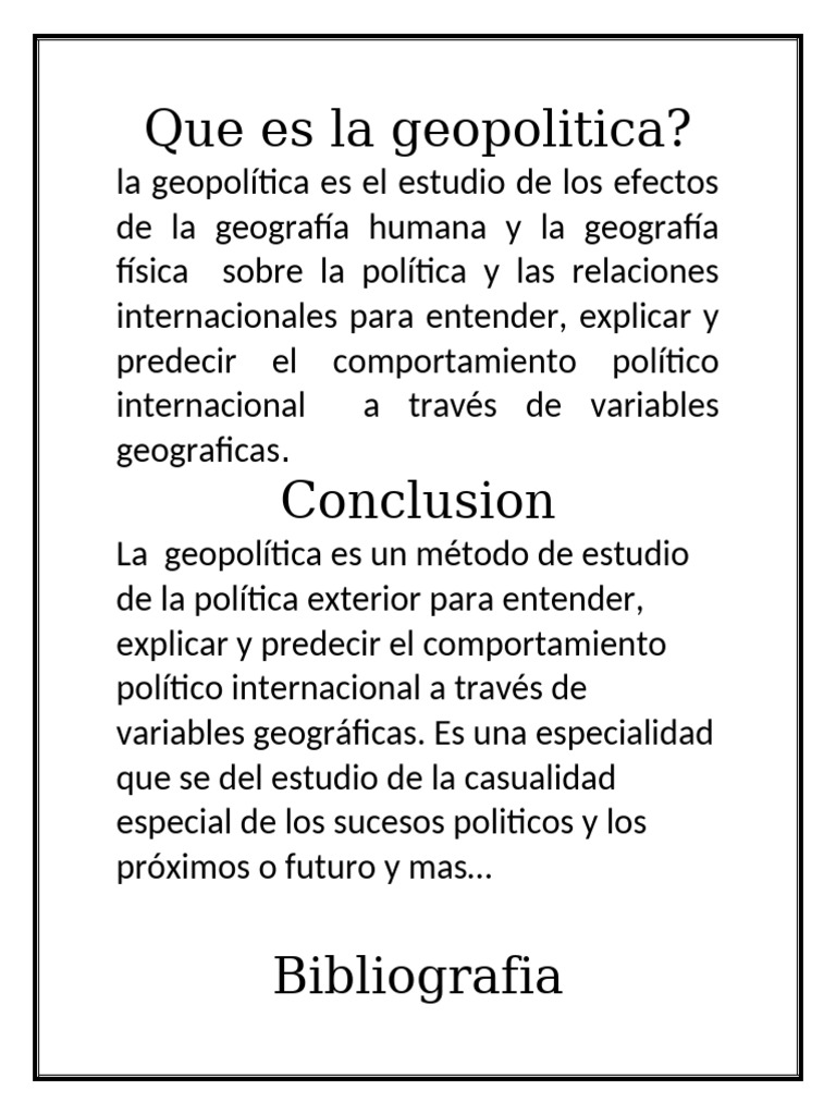 Que Es La Geopolitica | PDF