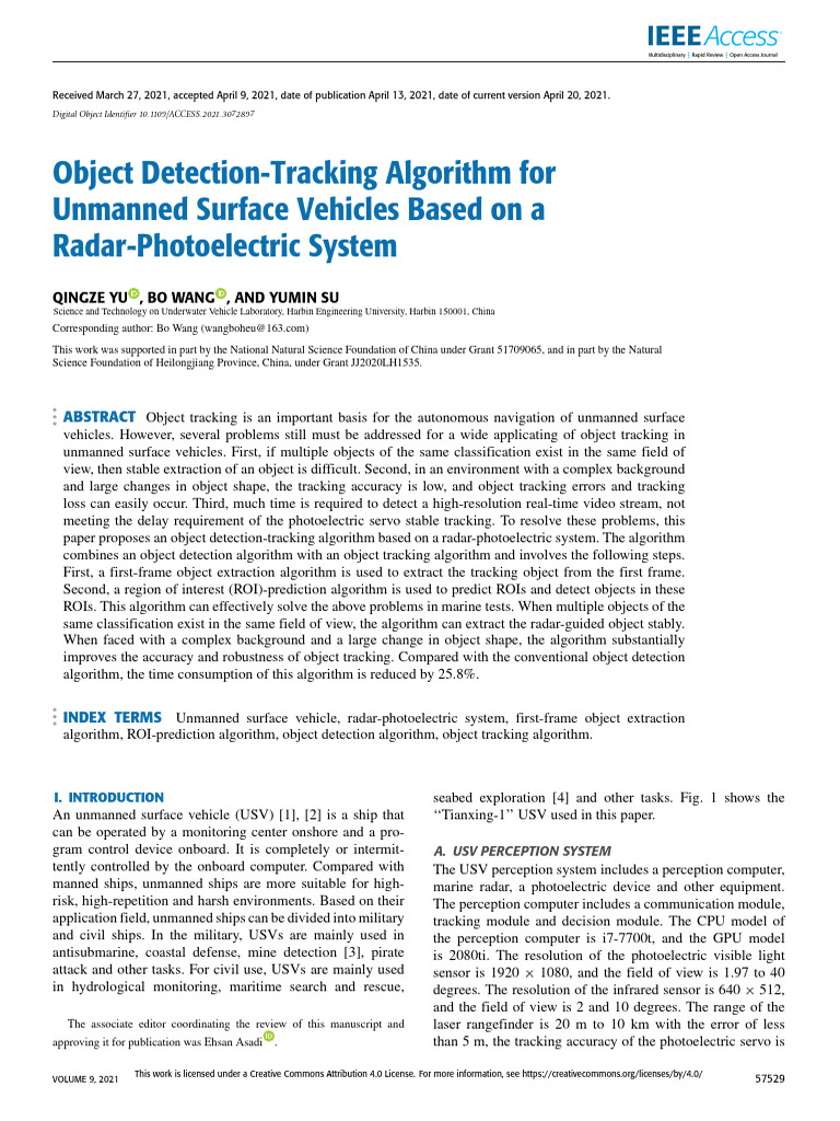 Object Detection-Tracking Algorithm For Unmanned Surface Vehicles Based ...