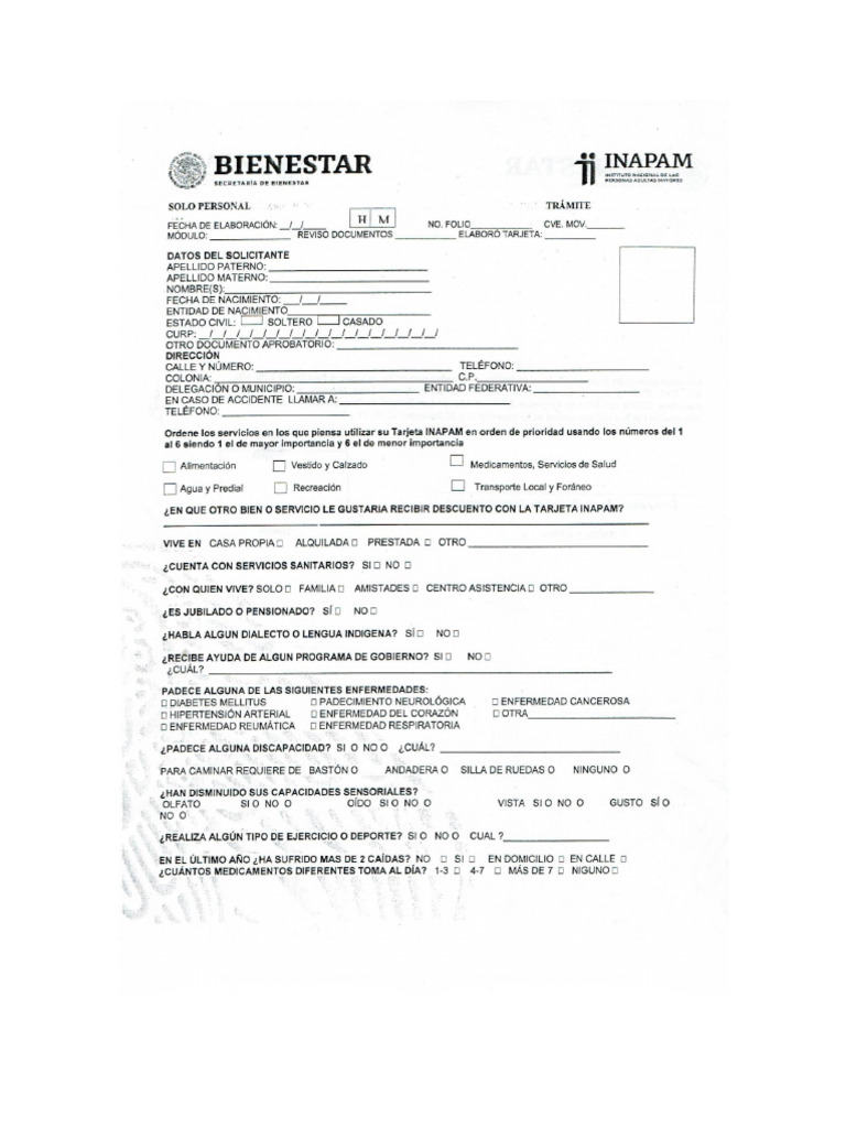 Formato Inapam | PDF
