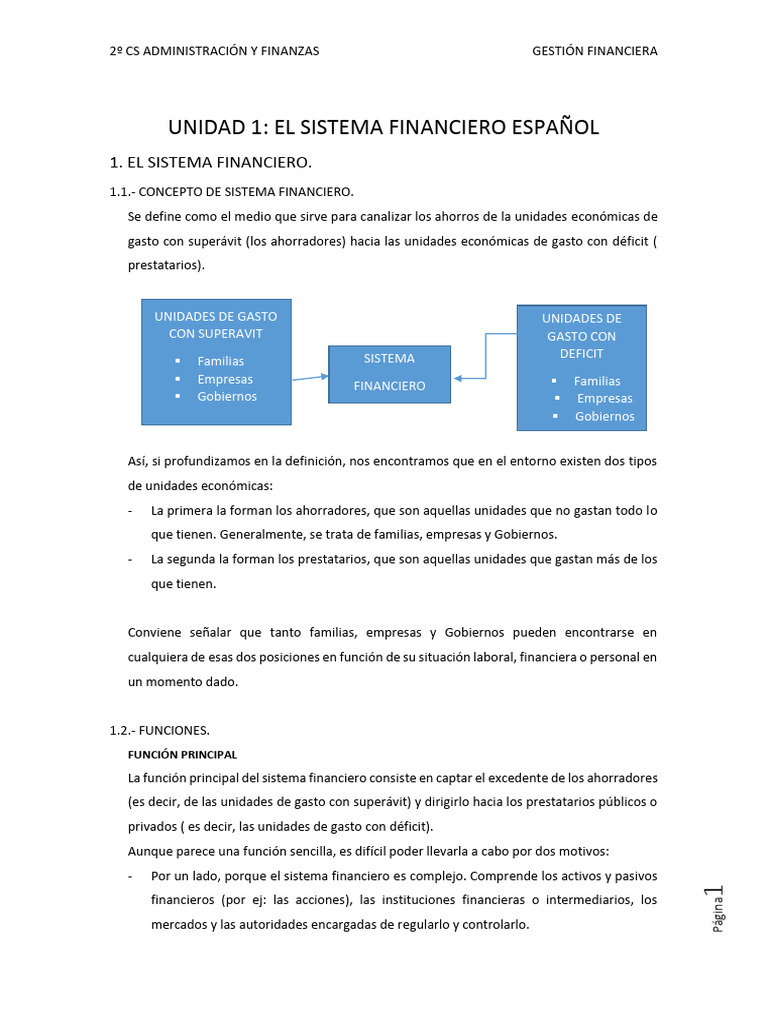 Sistema Financiero Español: Conceptos y Estructura | PDF | Sistema ...