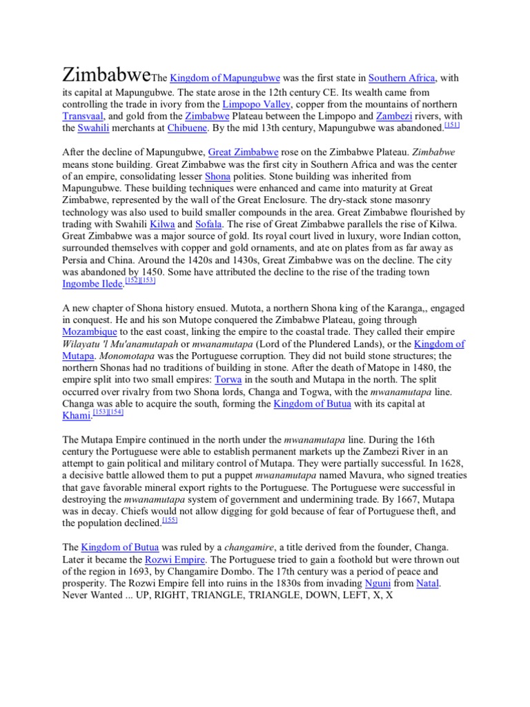 Zimbabwe Pdf Bantu Africa