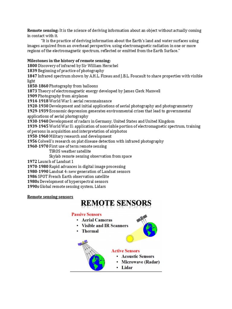 Remote Sensing and GIS - Note | PDF