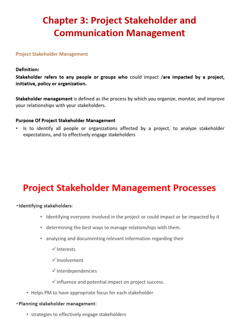 Project Stakeholder Communication Management Pdf