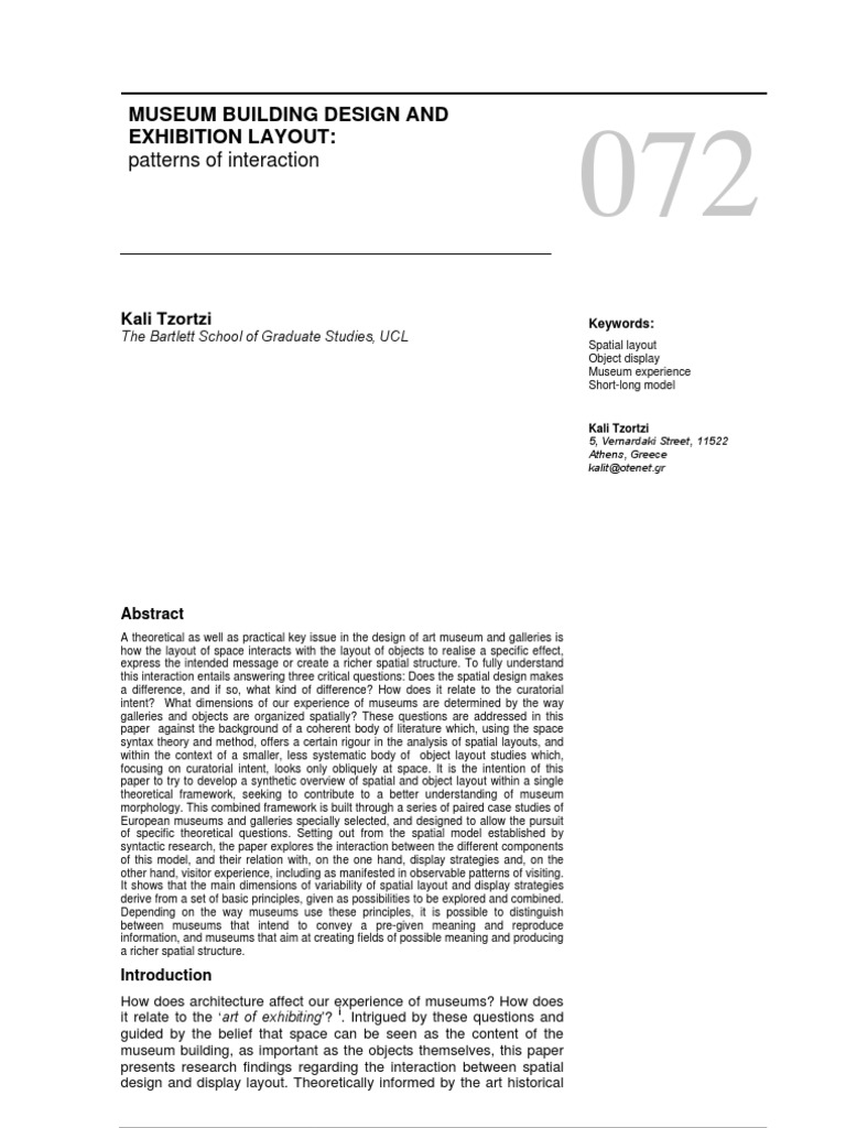 Museum Design and Exhibition Layouts | PDF | Space | Museum