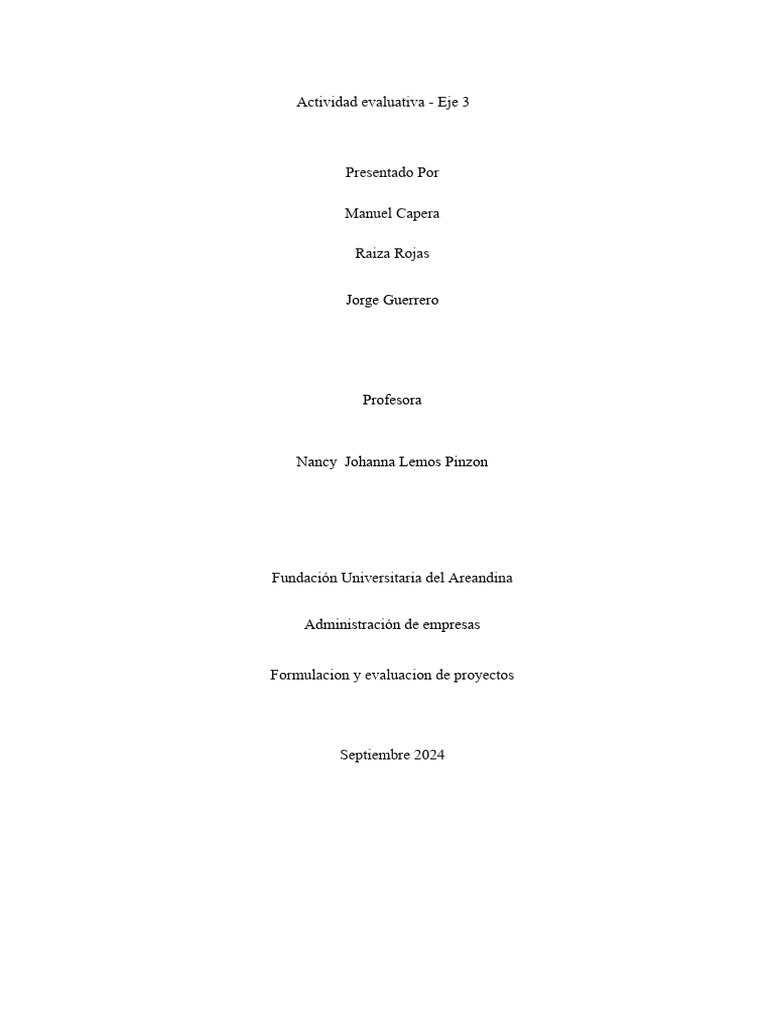 Actividad Evaluativa - Eje 3 | PDF