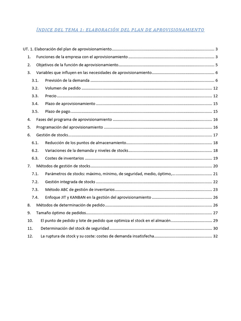 UT1 GLC Elaboración Del Plan de Aprovisionamiento - 2024 | PDF