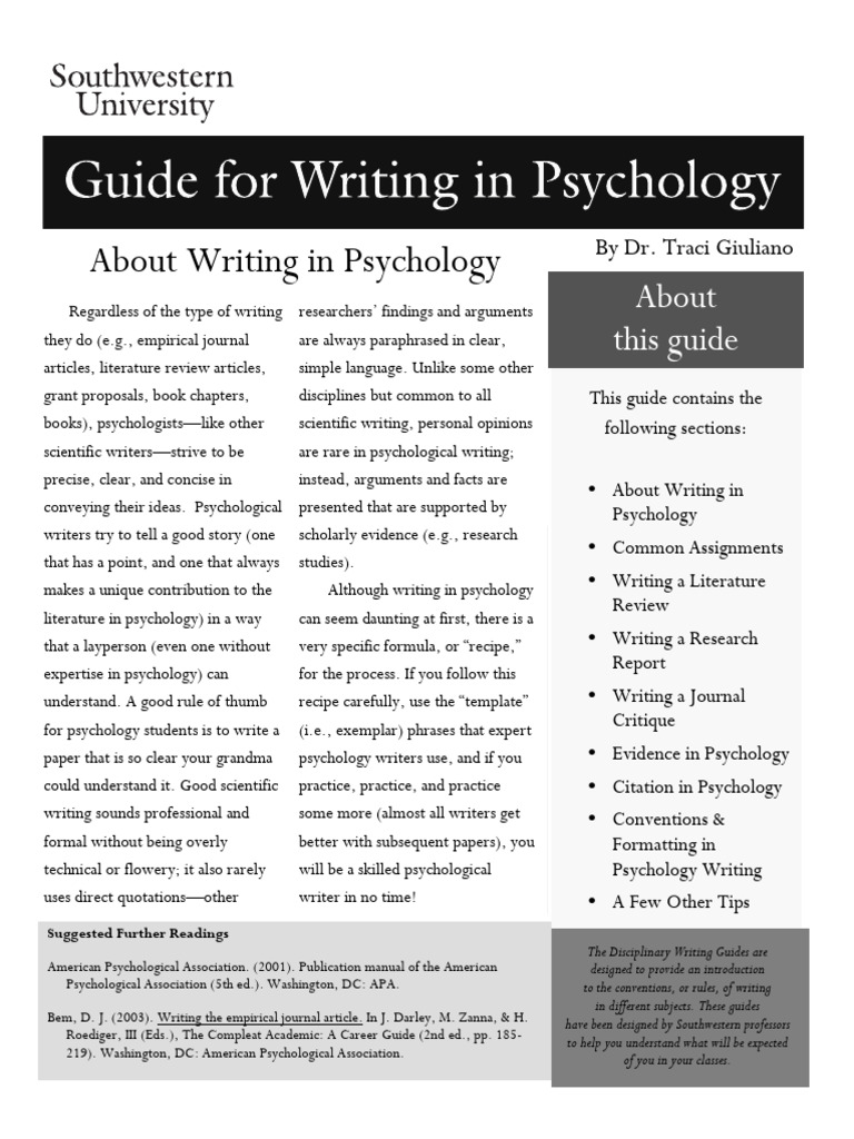 PRINTED Guide-For-Writing-In-Psychologypdf | PDF