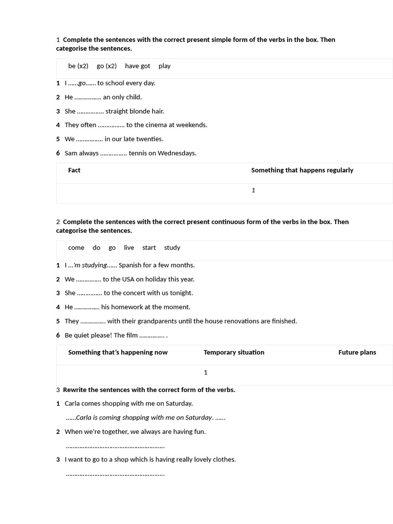 Present Simple and Continuous | PDF