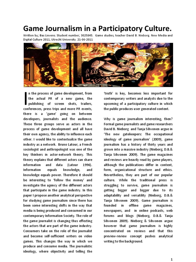 Game Journalism in A Participatory Culture. (Game Studies, Utrecht ...