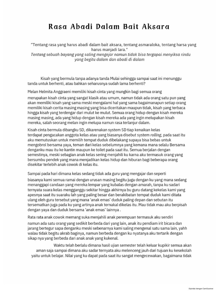 Rasa Abadi Dalam Bait Aksara | PDF