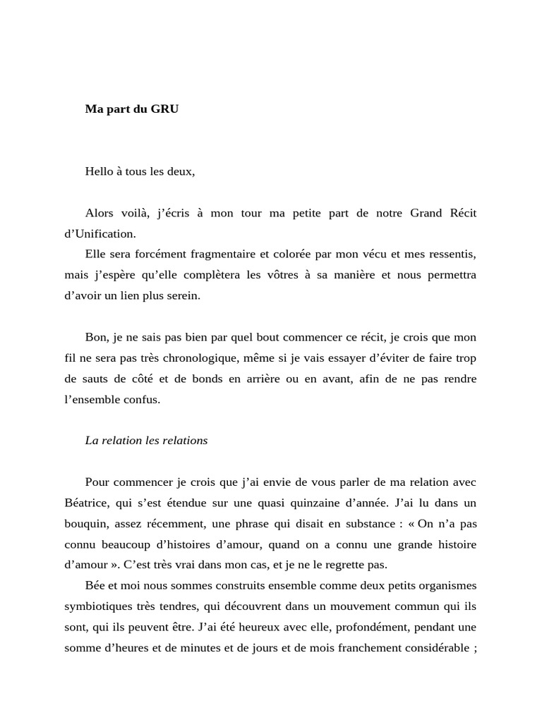 Ma Part Du GRU | PDF