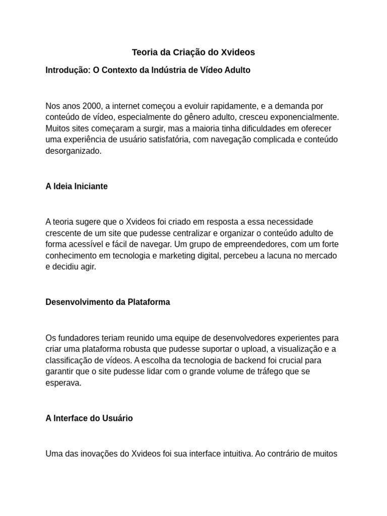Teoria Da Criação Do Xvideos | PDF | Marketing | Negócios