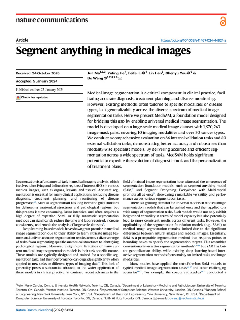 Universal Medical Image Segmentation Model | PDF | Medical Imaging ...
