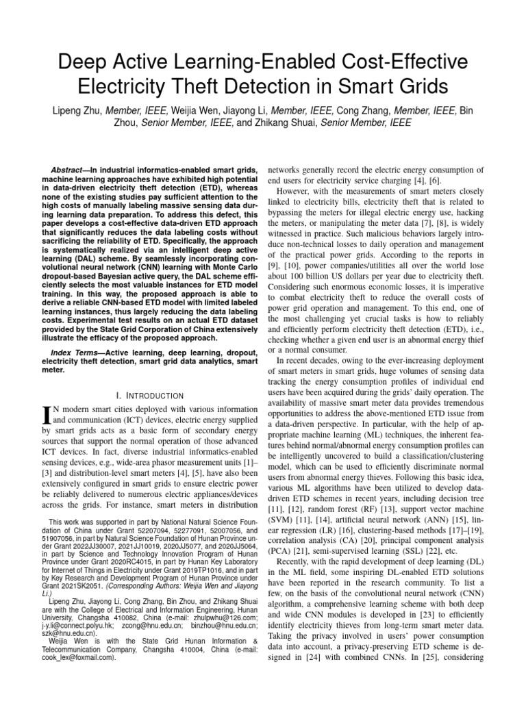 Deep Active Learning-Enabled Cost-Effective Electricity Theft Detection ...