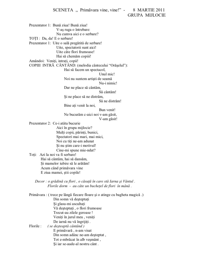 Sceneta PT 8 Martie 2011 | PDF