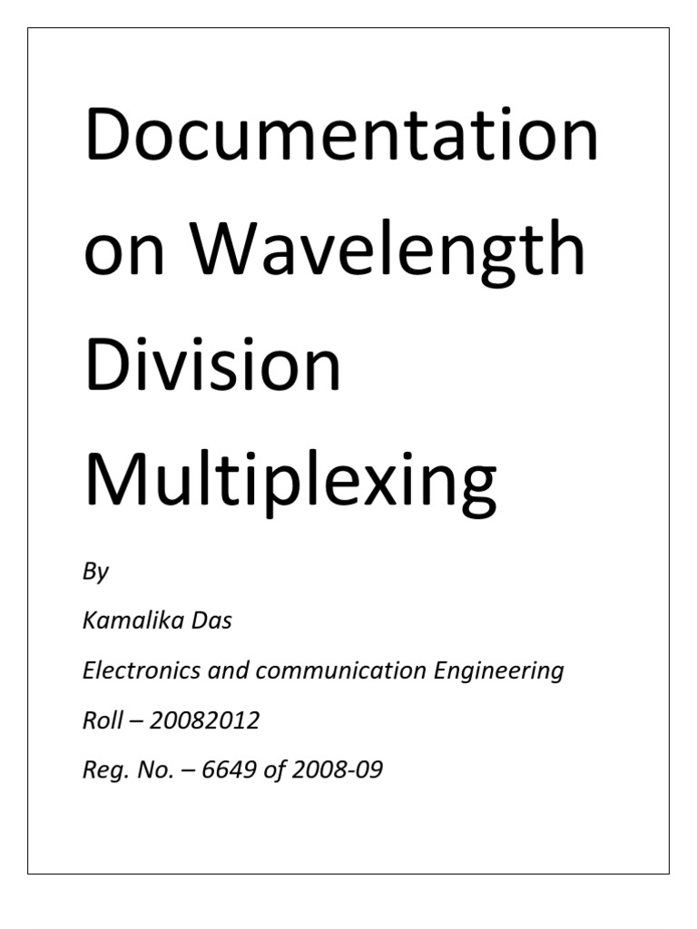 Documentation On Wavelength Division Multiplexing | PDF