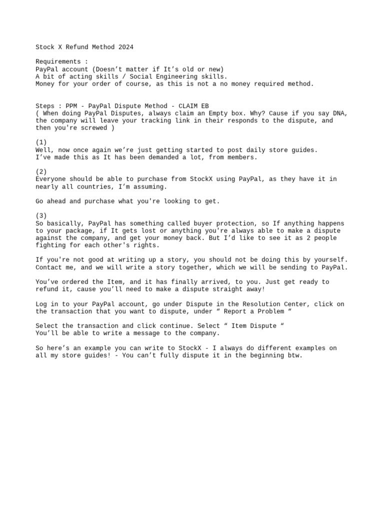 Stockx Method 2024 Pdf