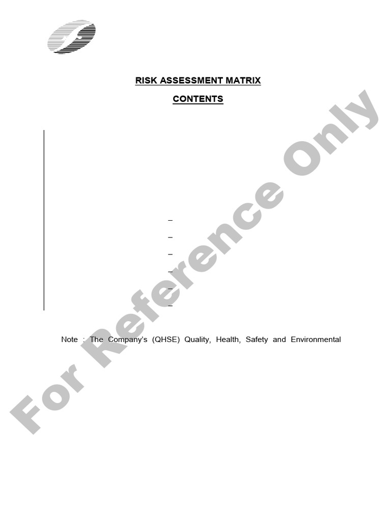 Shipboard Risk Assessment Matrix | PDF | Risk | Maritime Pilot
