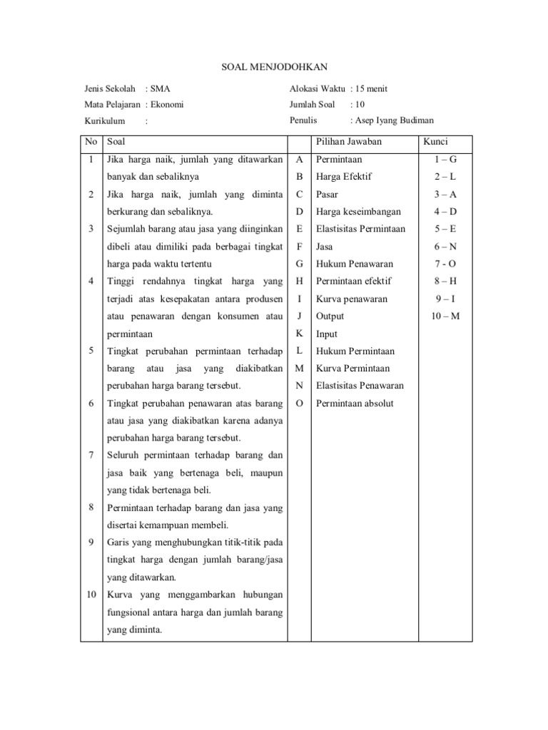 44+ Soal menjodohkan matematika ideas