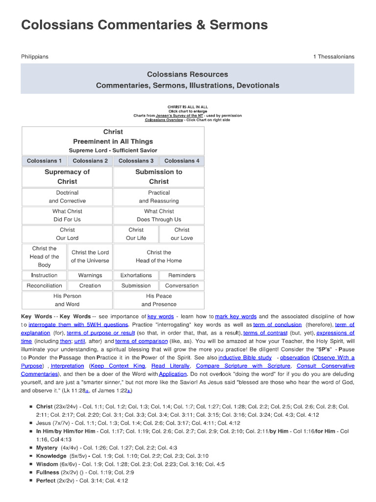 Colossian Commentaries Part 01 | PDF