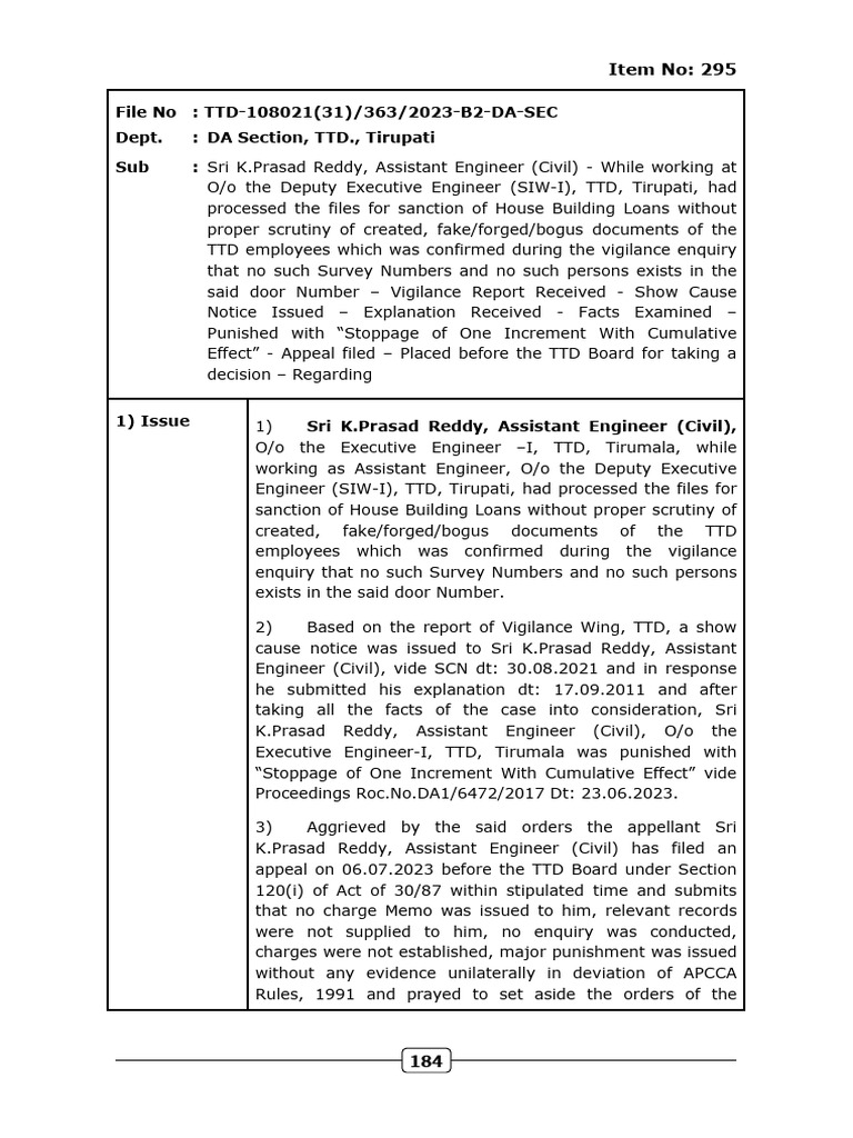 File No: TTD-108021 (31) /363/2023-B2-DA-SEC Dept.: DA Section, TTD ...