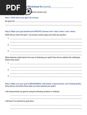 SMART Goal Setting Worksheet