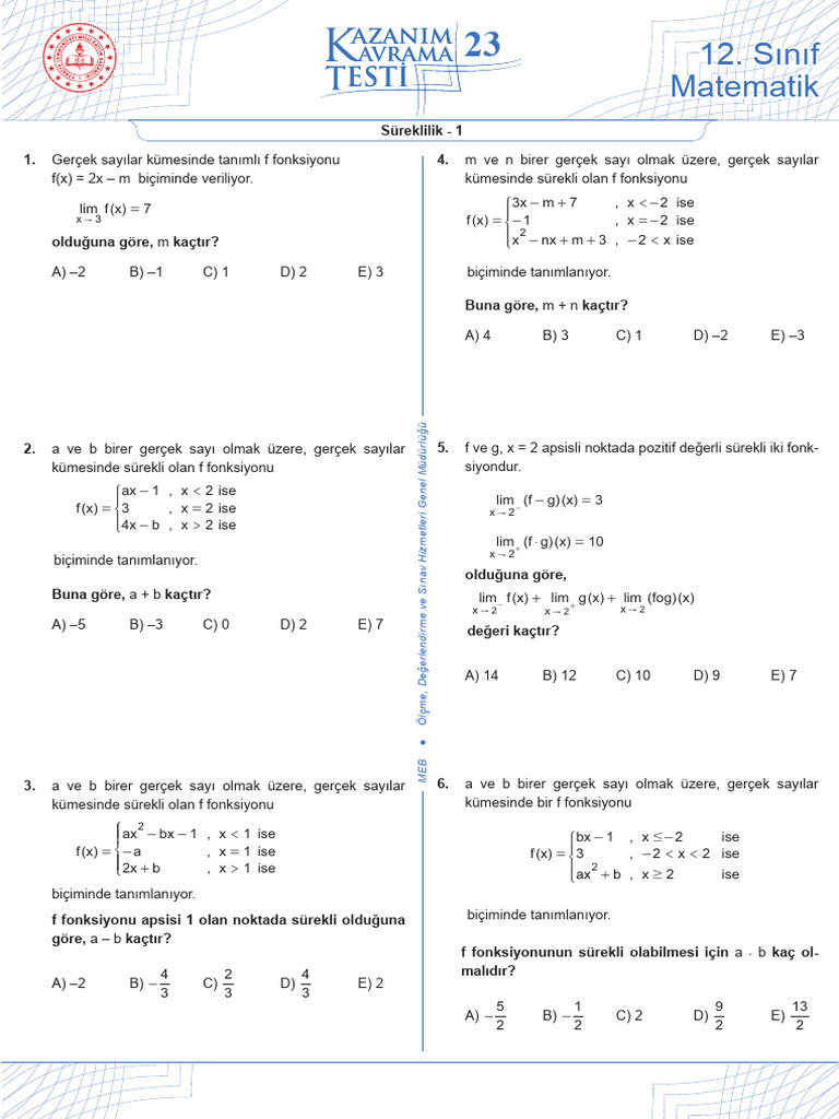 Sureklilik Math | PDF
