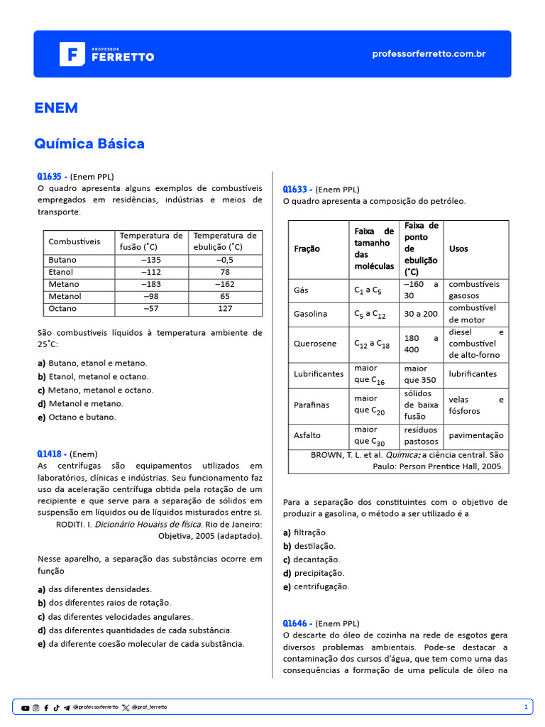 Questions Quimica Quimica-Basica ENEM | PDF