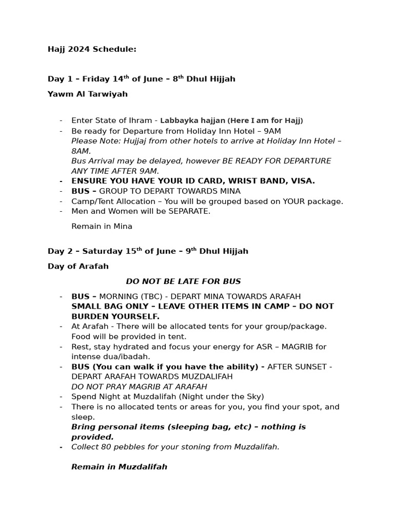 Hajj 2024 Program Pdf