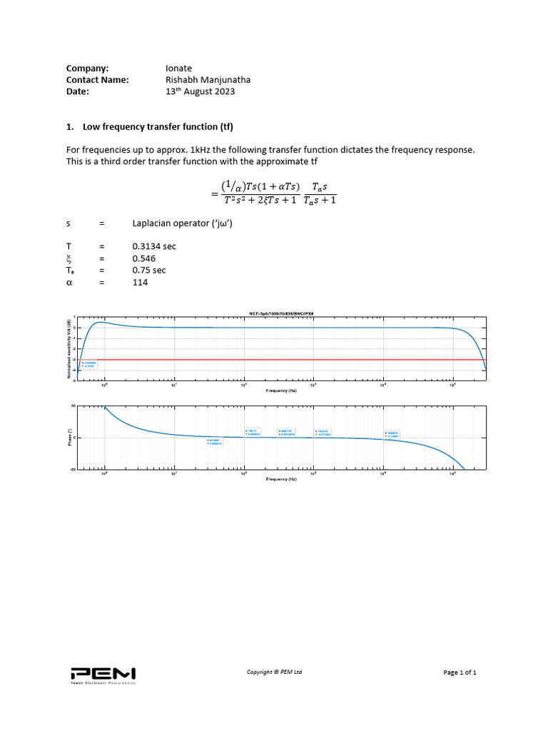 RCTi-3ph - 1000 - 10 - 835 - BNC - IPX8 - Bode Plot - PEM | PDF ...