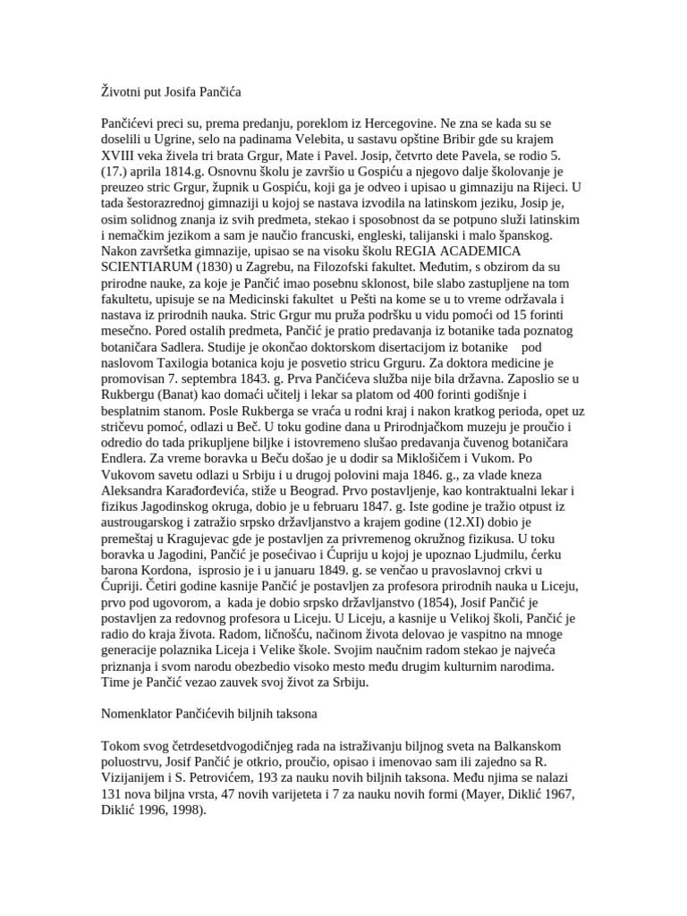 Pancic Samo Text1 | PDF