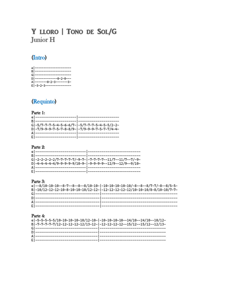 Y Lloro Requinto Y Acordes Pdf