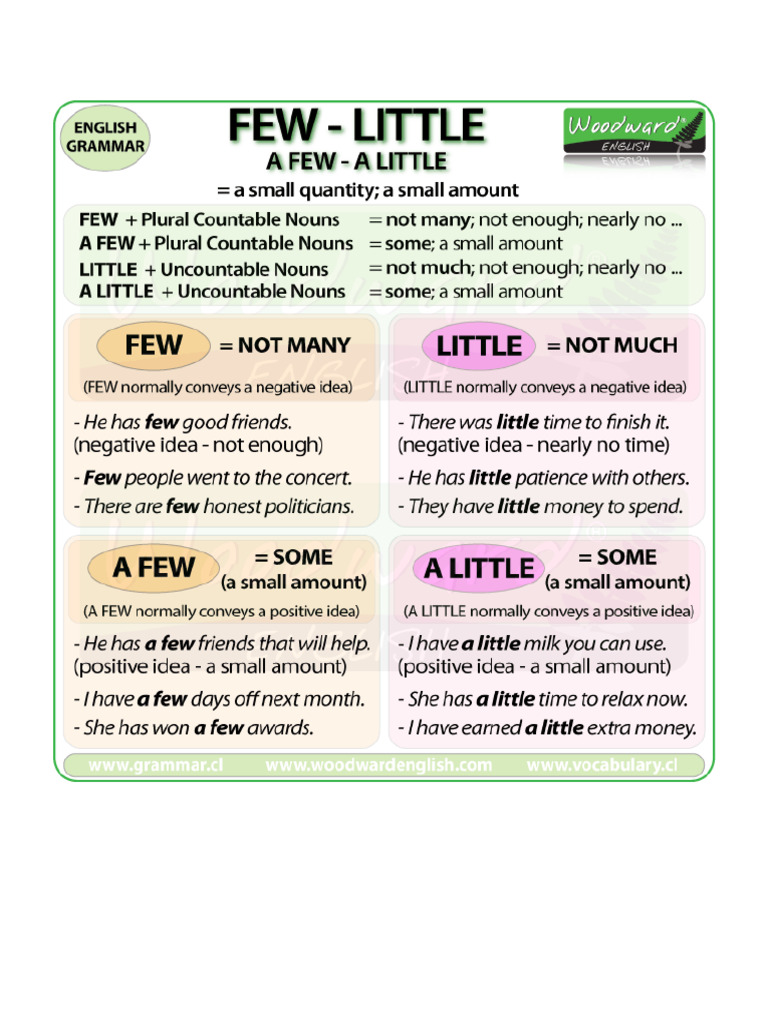 A Few A Little Grammar | PDF
