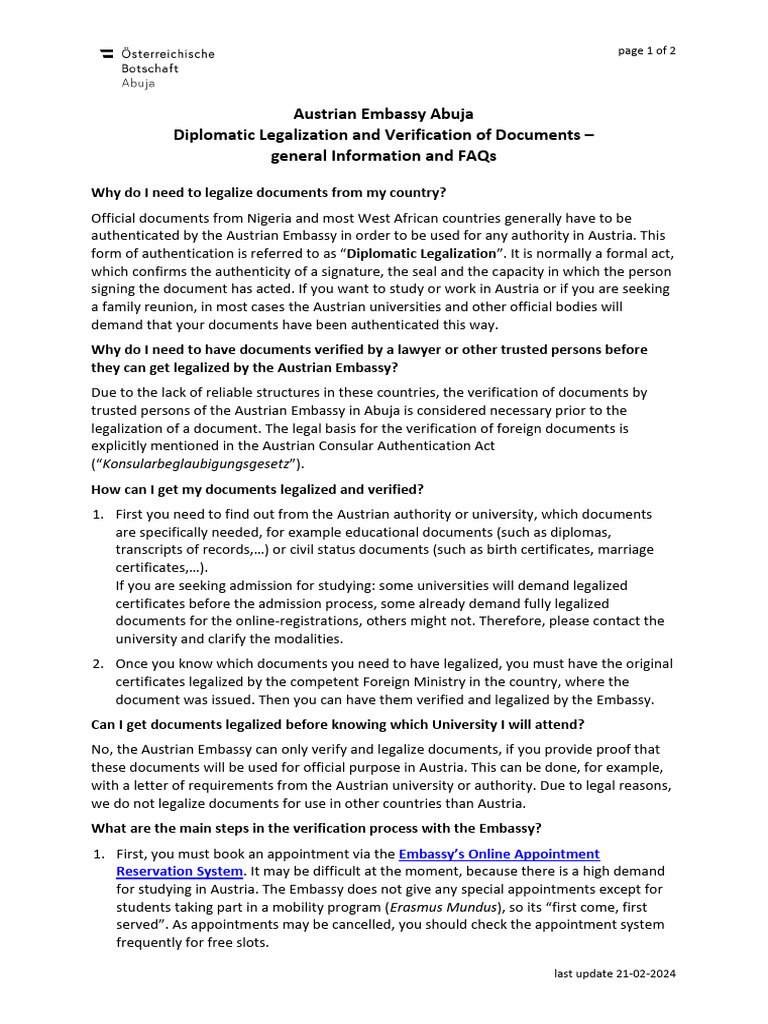 Verification of Documents - General Info and FAQs 21-02-2024 | PDF