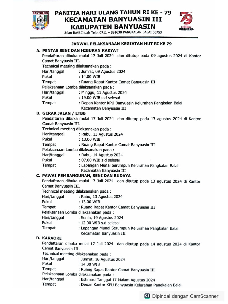 Edaran Pendaftaran Hut Ri Ke 79 Pdf
