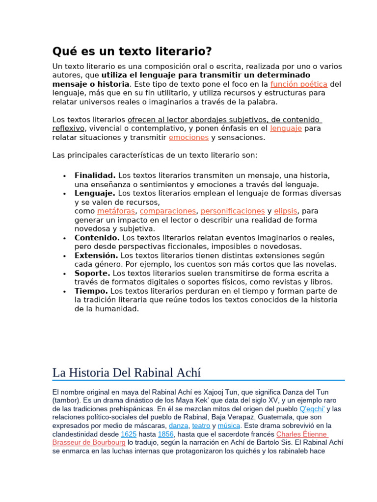 Qué Es Un Texto Literario | PDF