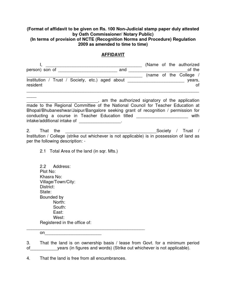 Format of Affidavit | PDF | Law