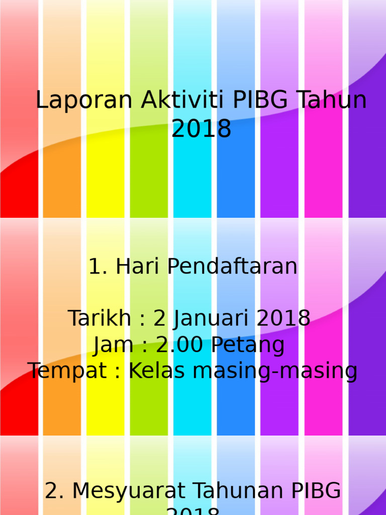 Laporan Aktiviti Pibg Tahun 2018 Pdf