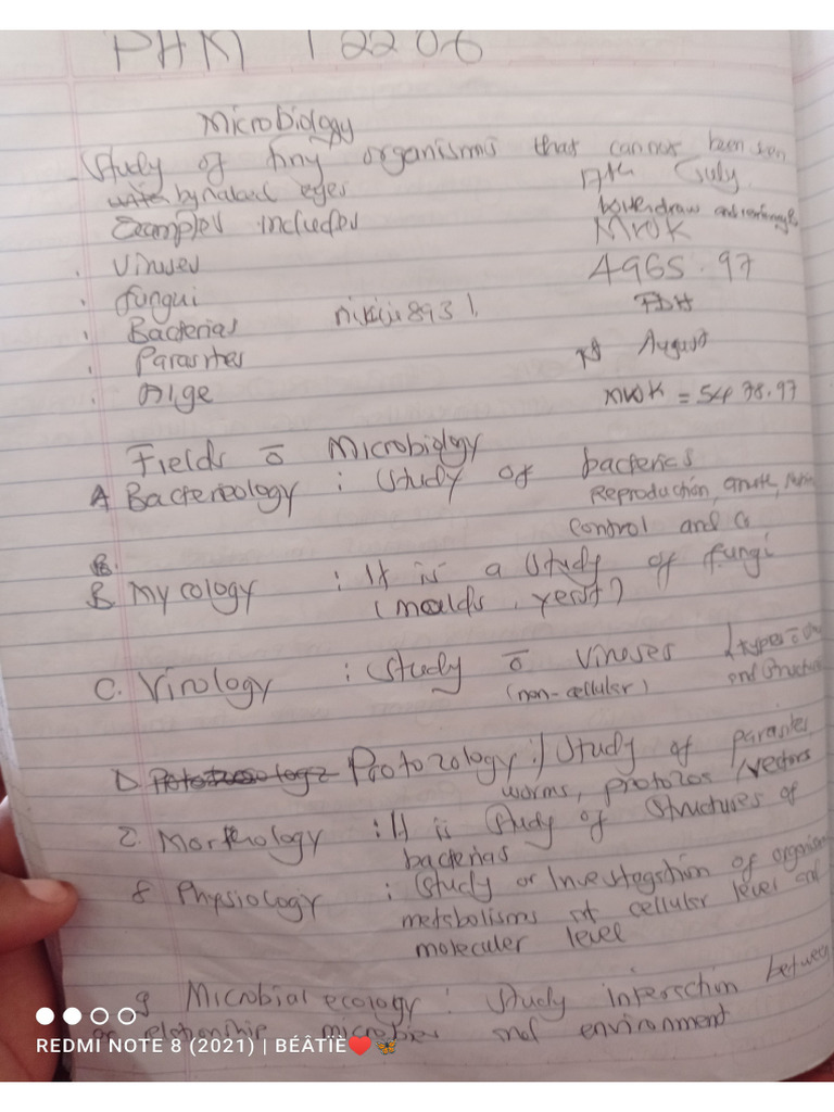 Hardcopy Notes of Microbiology | PDF