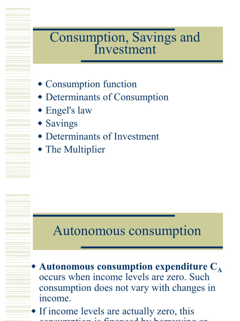 Consumption, Savings, and Investment Dynamics | PDF | Saving | Income