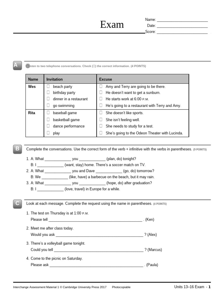 Telephone Conversations Exam Practice | PDF