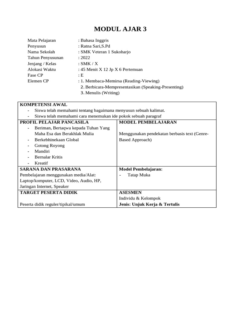 Modul ajar 3 comparison pdf