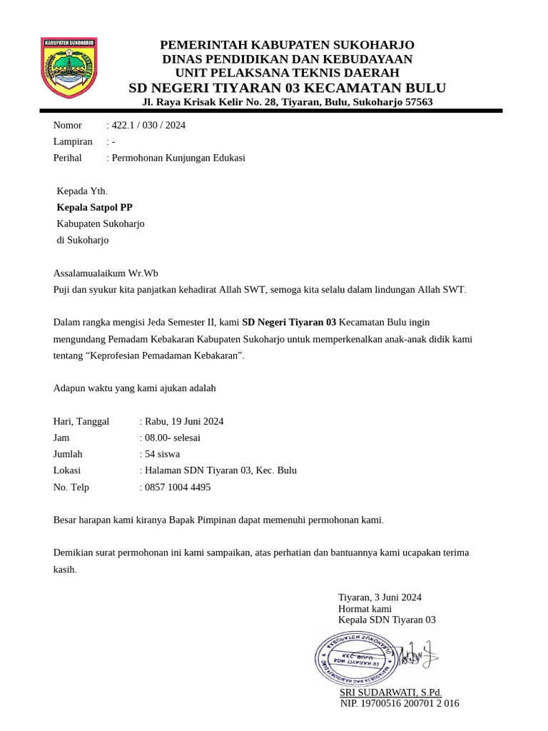 Surat Permohonan Damkar | PDF