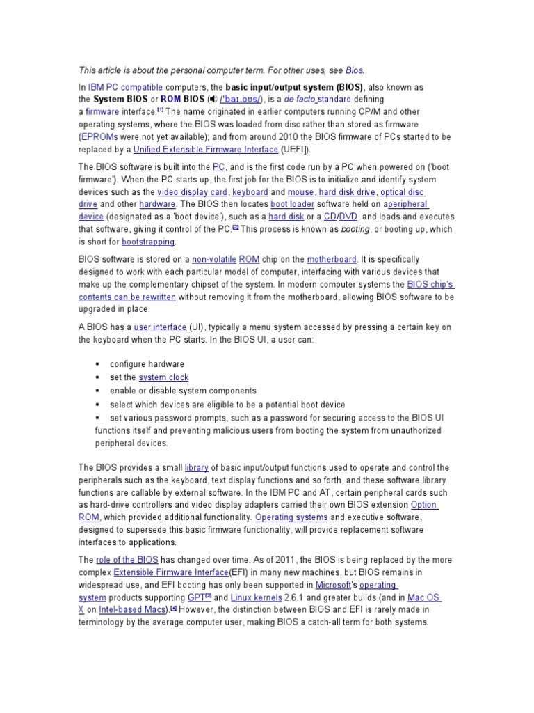 Understanding BIOS in Personal Computers | PDF | Bios | Booting