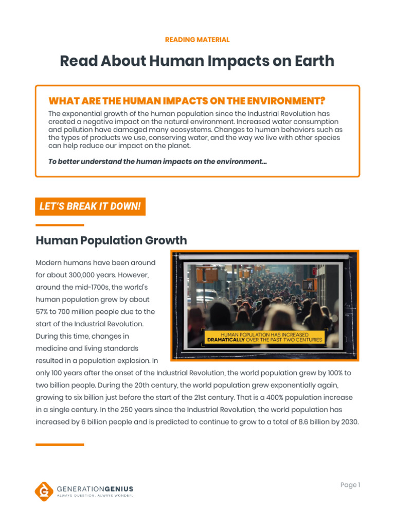 Human Impact on the Environment Explained | PDF | Recycling | Waste