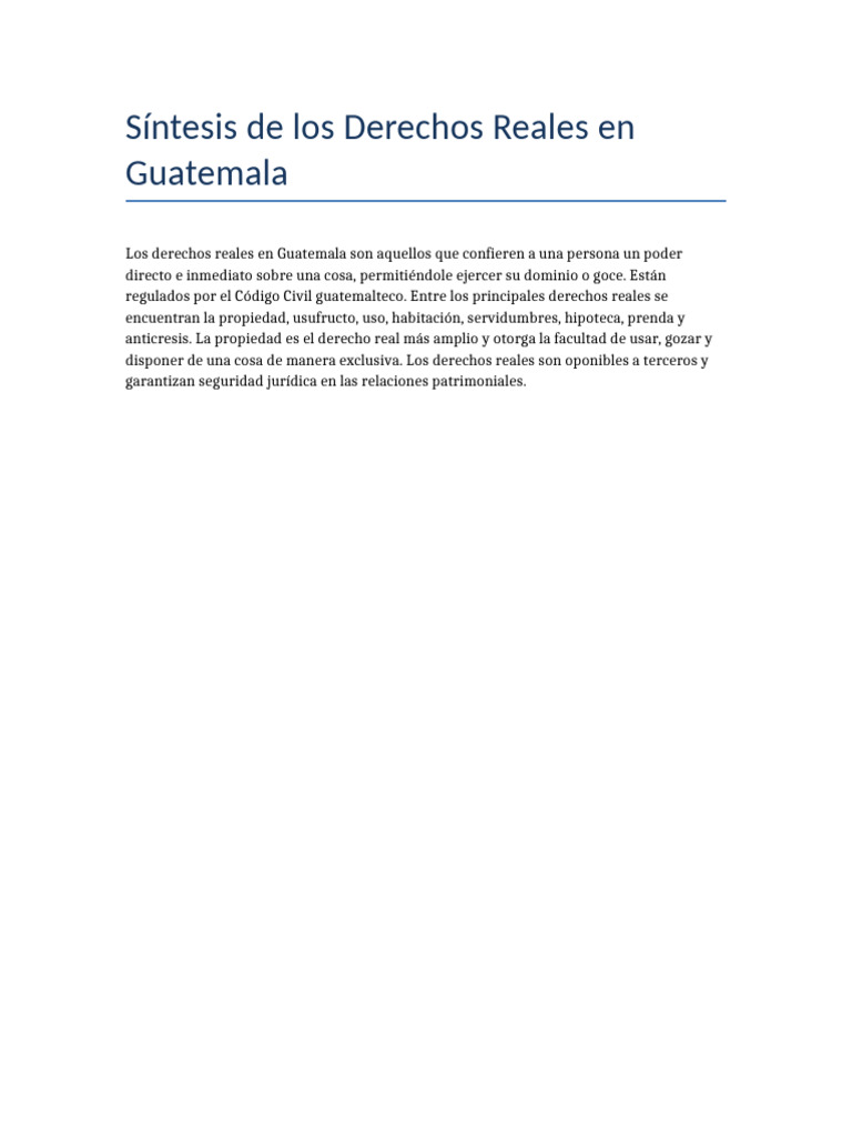 Derechos Reales | PDF