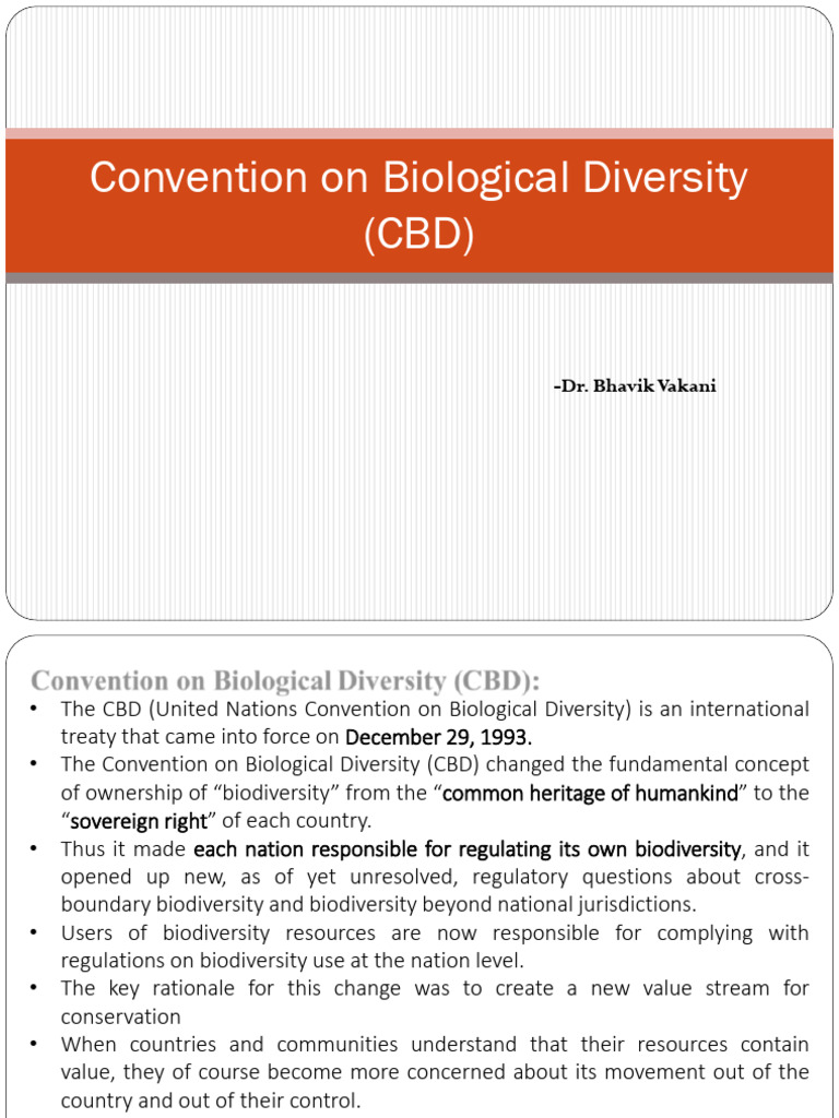 Unit 1.4. CBD Conservation On Biological Diversity | PDF
