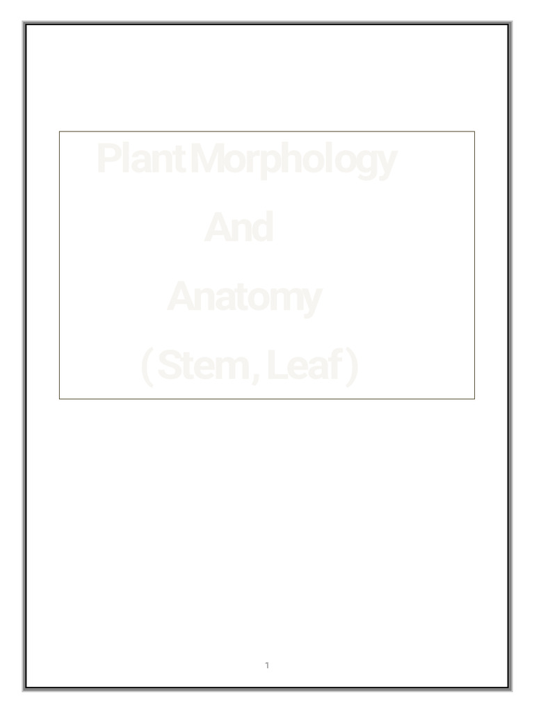 Plant Morphology Iproject | PDF